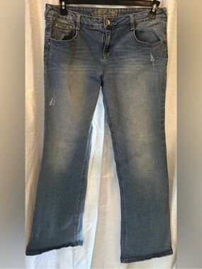 Justice Girls' Light Wash Blue Bootcut Jeans